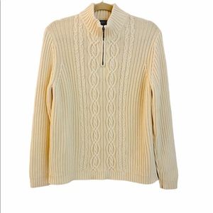 Lands’ End Cable Knit 1/4 zip Sweater